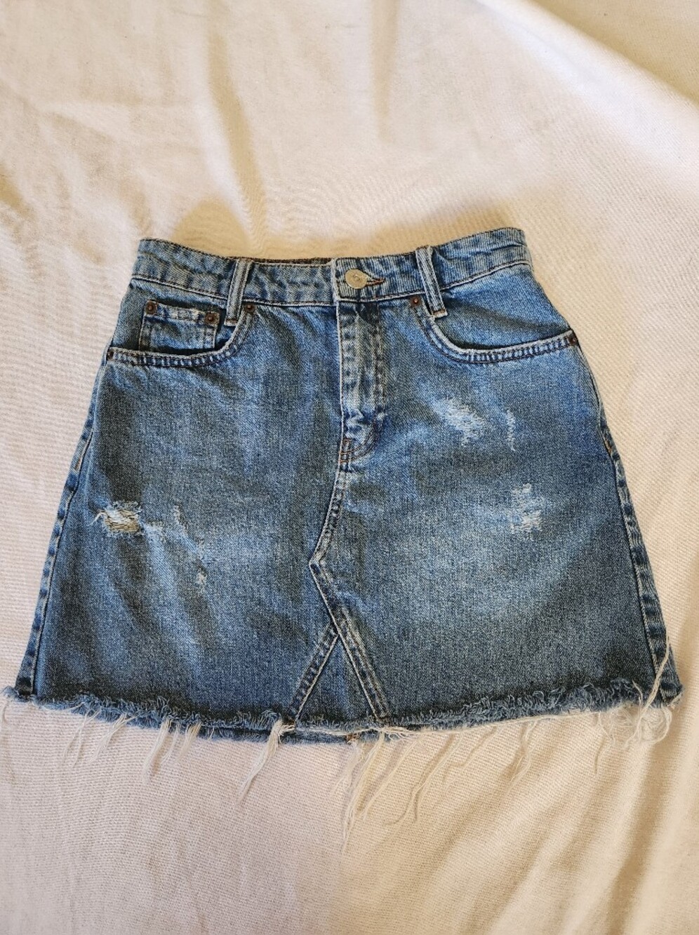 BDG Urban Outfitters Distressed Denim Skirt Blue Size S